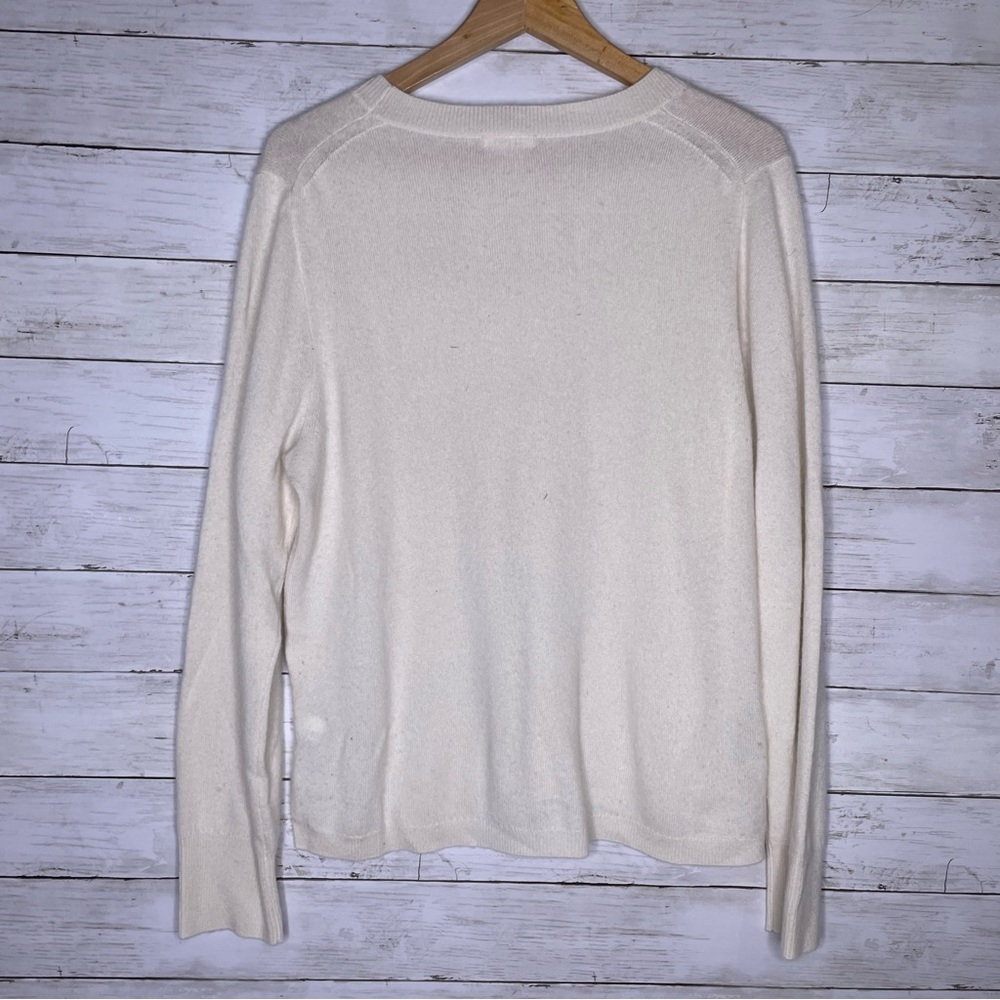 J. Crew 100% Cashmere Sweater Cream White - Picture 4 of 5